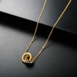 Roman Numerals Crystal Charm Jewelry Set Stainless Steel For Women