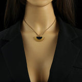 316L Stainless Steel Geometric Necklace Earrings Set Holiday Gift