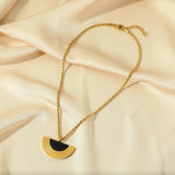 316L Stainless Steel Geometric Necklace Earrings Set Holiday Gift