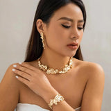 Irregular Heavy Metal Chain Necklace Set
