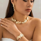 Irregular Heavy Metal Chain Necklace Set