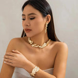 Irregular Heavy Metal Chain Necklace Set
