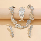 Irregular Heavy Metal Chain Necklace Set