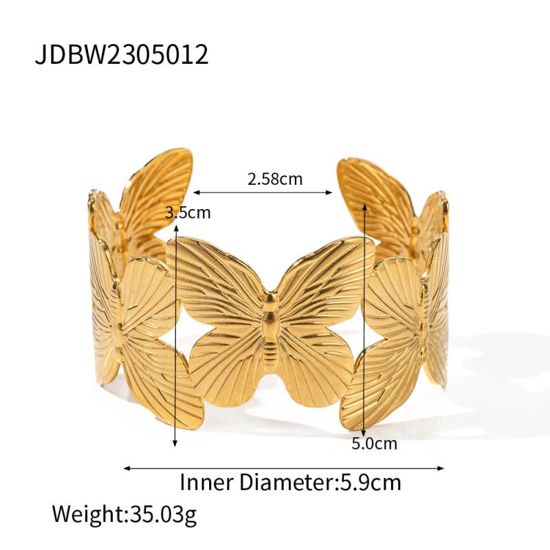 Stainless Steel 18K Butterfly Series Dubai Plated Jewelry Set For Women