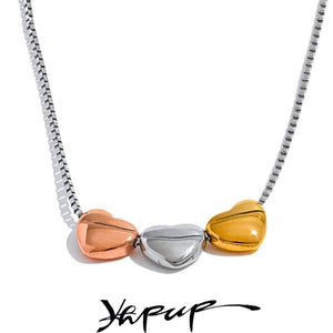 Heart Love Pendant Stainless Steel Necklace Set Girlfriend Gift