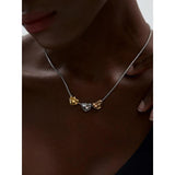 Heart Love Pendant Stainless Steel Necklace Set Girlfriend Gift