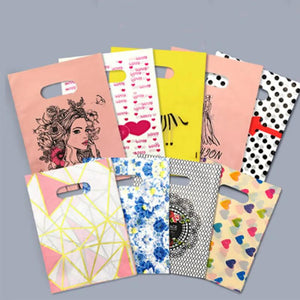 50pcs Pattern Jewelry Plastic Bag 15x20cm Wedding Gift Shopping Pouch