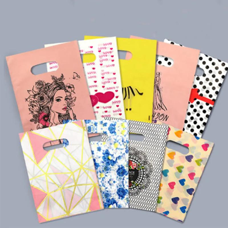 50pcs Pattern Jewelry Plastic Bag 15x20cm Wedding Gift Shopping Pouch