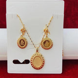 Dubai Indian Bridal Jewelry Set Necklace & Earrings African Wedding Choker