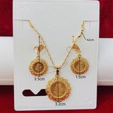 Dubai Indian Bridal Jewelry Set Necklace & Earrings African Wedding Choker