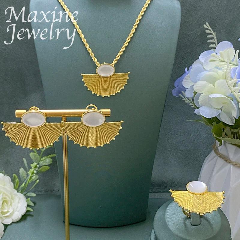 Elegant 18K Plated Jewelry Set for Women Party Dubai Bridal Wedding
