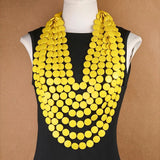 Wooden Chips African Necklace For Women Party Wedding Dress