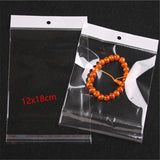 100pcs 12*18cm Clear Self Adhesive OPP Bags with Hole