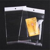 100pcs 12*18cm Clear Self Adhesive OPP Bags with Hole