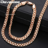 Rose Gold Jewelry Set for Women 585 Bismark Link Chain Gift 5mm