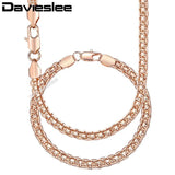 Rose Gold Jewelry Set for Women 585 Bismark Link Chain Gift 5mm