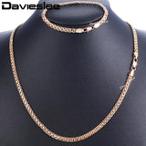 Rose Gold Jewelry Set for Women 585 Bismark Link Chain Gift 5mm