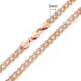 Rose Gold Jewelry Set for Women 585 Bismark Link Chain Gift 5mm