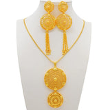 Big Round Pendant Earrings Set for Women Wedding Party