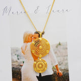 Big Round Pendant Earrings Set for Women Wedding Party