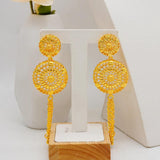Big Round Pendant Earrings Set for Women Wedding Party