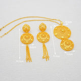 Big Round Pendant Earrings Set for Women Wedding Party