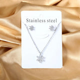 Butterfly Pendant Necklace Earrings Set 316L Stainless Steel