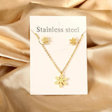 Butterfly Pendant Necklace Earrings Set 316L Stainless Steel