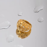 18K Plated Water Drop Earrings/Closed Ring Women Ear Jewelry