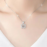 Heart Zircon Necklace With Rose Gift