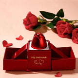 Heart Zircon Necklace With Rose Gift