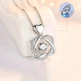 Heart Zircon Necklace With Rose Gift