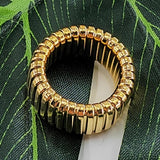 Stainless Steel Snake Chain Bangle Bracelet & Rings Set