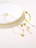 Butterfly Necklace Stainless Steel Charm Jewelry Set