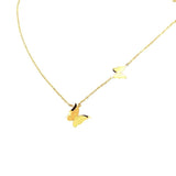 Butterfly Necklace Stainless Steel Charm Jewelry Set
