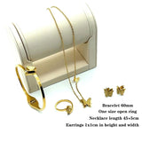 Butterfly Necklace Stainless Steel Charm Jewelry Set