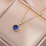 Royal Stone Pendant Necklace and Earrings Set for Women