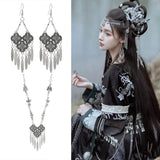 Vintage Leaf Pendant Head Chains & Earrings Sets for Women