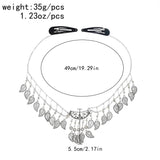 Vintage Leaf Pendant Head Chains & Earrings Sets for Women