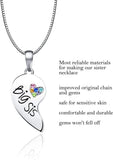 Big Little Sister Bestie BFF Necklace Set - 2 Matching Jewelry for Girls Women