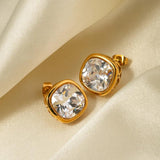 Stainless Steel Zircon Earring/Pendant Set Valentine Women 18K Plated