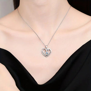 Heart Zircon Necklace with Roses Flower Box - Romantic Christmas Gift