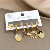 Heart Stars Hoop Earrings for Women Stainless Steel Jewelry Gift