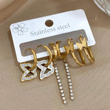 Heart Stars Hoop Earrings for Women Stainless Steel Jewelry Gift