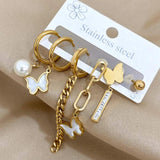 Heart Stars Hoop Earrings for Women Stainless Steel Jewelry Gift