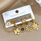 Heart Stars Hoop Earrings for Women Stainless Steel Jewelry Gift
