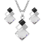 Geometric Pendant Necklace Earrings Set for Women Bridal Wedding Choker
