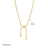 316L Stainless Steel Drawstring Necklace Bracelets Set Non-Fading Chains