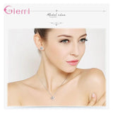 925 Sterling Silver Full Jewelry Set Necklace+Earring+Ring Gift