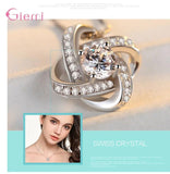 925 Sterling Silver Full Jewelry Set Necklace+Earring+Ring Gift